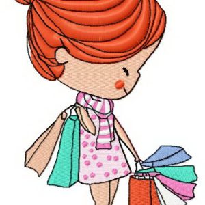 Christmas shopping 3 embroidery design