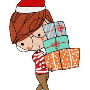 Christmas shopping 4 embroidery design