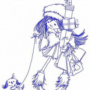 Christmas shopping 6 embroidery design