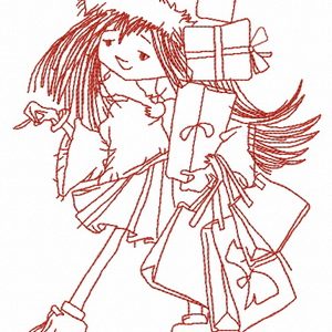 Christmas shopping 7 embroidery design