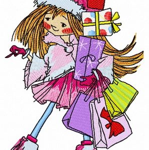 Christmas shopping 8 embroidery design