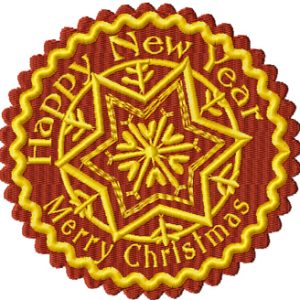 Christmas Snowflake Label embroidery design