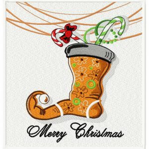Christmas sock 3 embroidery design