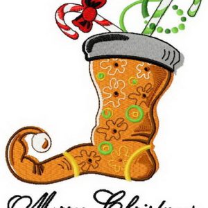 Christmas sock 4 embroidery design