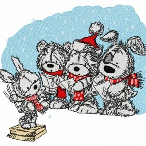 Christmas songs embroidery design