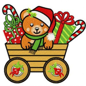 Christmas teddy bear 4 embroidery design