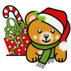 Christmas teddy bear 6 embroidery design