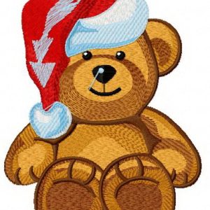 Christmas teddy bear embroidery design