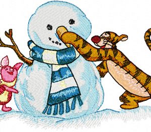 Christmas Tigger and Piglet embroidery design