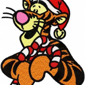 Christmas Tigger with wand embroidery design