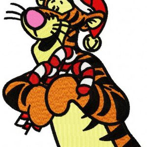 Christmas Tigger embroidery design