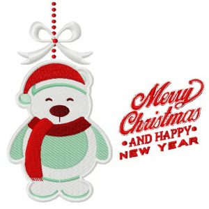 Christmas toy polar bear 2 embroidery design