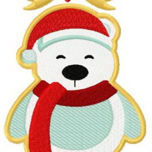 Christmas toy polar bear 3 embroidery design