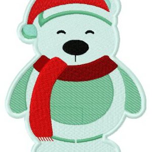 Christmas toy polar bear 4 embroidery design