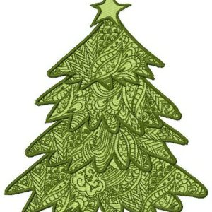 Christmas tree embroidery design