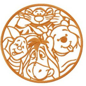 Christopher Robin's friends embroidery design