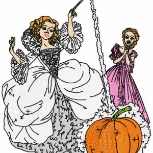 Fairy and Cinderella embroidery design