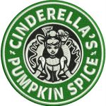 Cinderella's pumpkin spice embroidery design
