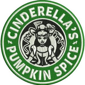 Cinderella's pumpkin spice embroidery design