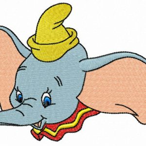 Circus artist Dumbo embroidery design