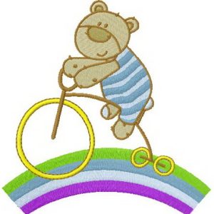 Circus bear embroidery design