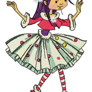 Circus girl embroidery design