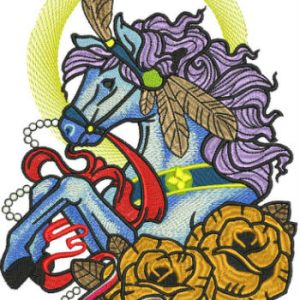 Circus horse embroidery design