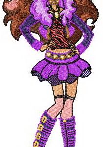 Clawdeen Wolf embroidery design