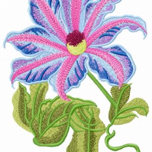 Clematis flower embroidery design