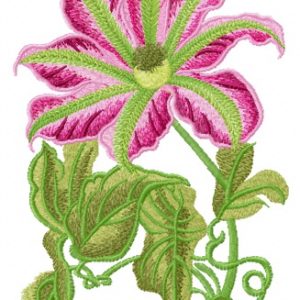 Clematis embroidery design