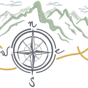 Climber's compass embroidery design
