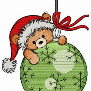 Climbing on Christmas ball embroidery design