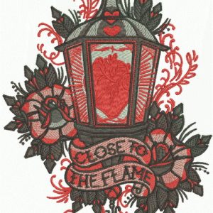 Close to the flame embroidery design