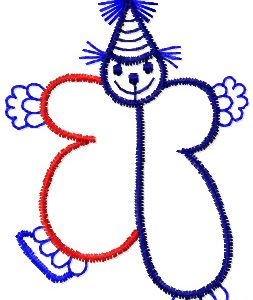 Clown embroidery design