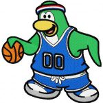 Club Penguin basketball embroidery design
