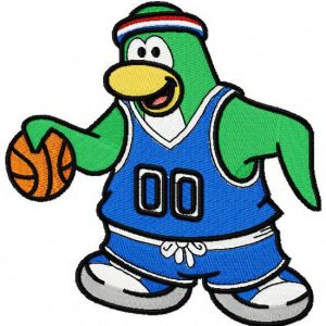 Club Penguin basketball embroidery design