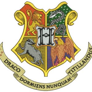 Coat of arms of Hogwarts embroidery design