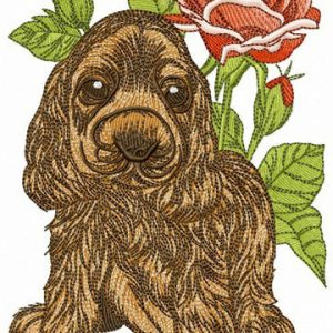 Cocker Spaniel puppy embroidery design
