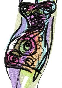 Cocktail dress embroidery design