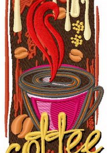 Coffee 2 embroidery design