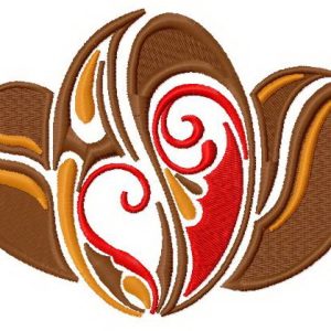 Coffee beans embroidery design