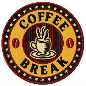 Coffee break 4 embroidery design
