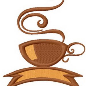 Coffee cup 10 embroidery design