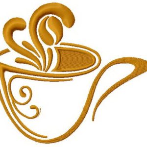 Coffee cup 11 embroidery design