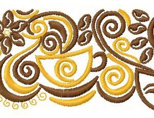 Coffee cup 12 embroidery design