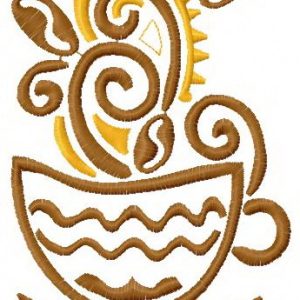 Coffee cup 13 embroidery design