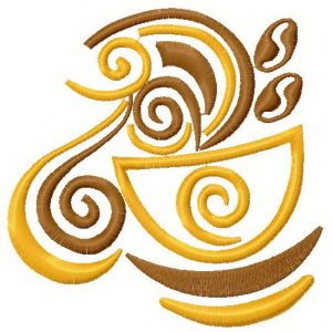Coffee cup 14 embroidery design