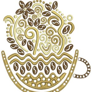 Coffee cup 15 embroidery design