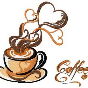 Coffee cup 4 embroidery design