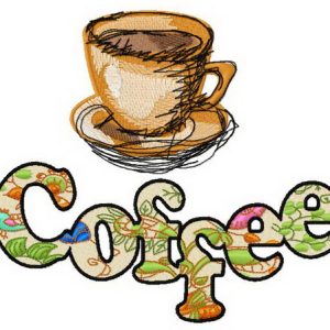 Coffee cup 5 embroidery design